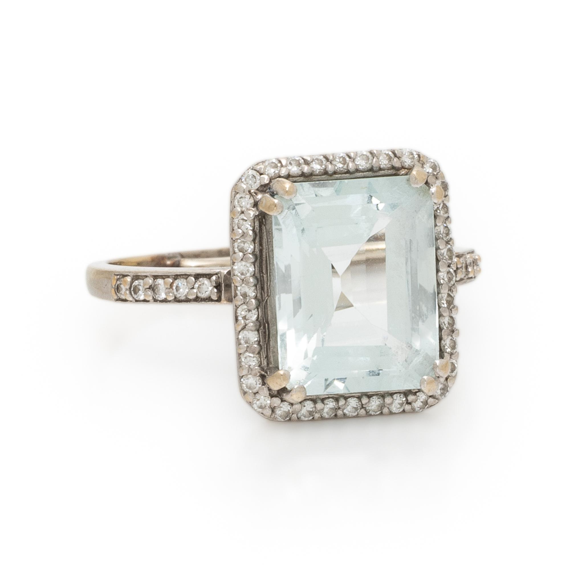 Birks, Aquamarine and Diamond Ring