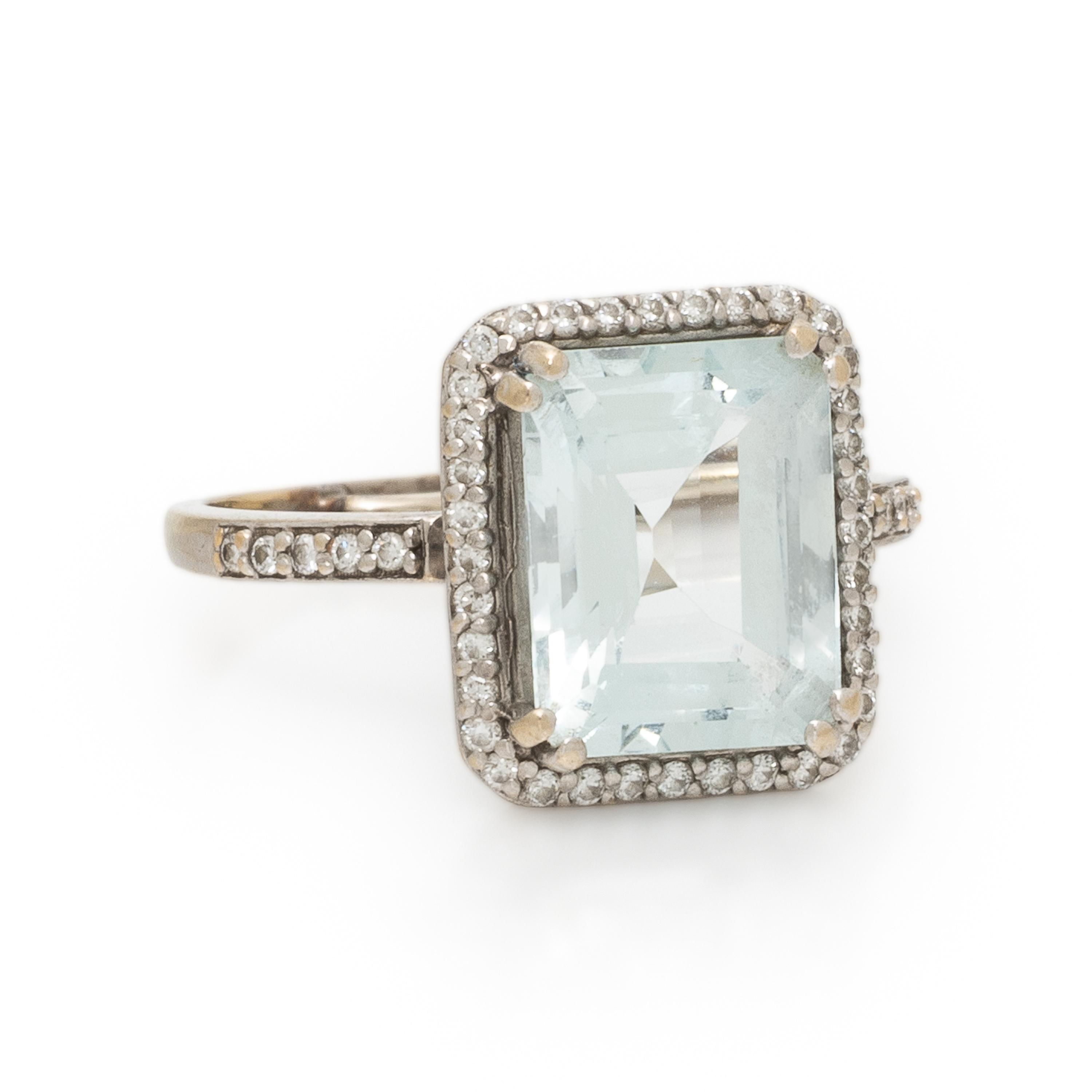 Birks, Aquamarine and Diamond Ring