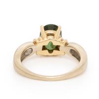 Green Tourmaline and Bicolor Gold Ring