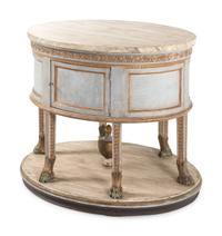 A North European Painted and Parcel-Gilt Center Table