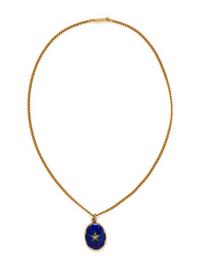 YELLOW GOLD, ENAMEL AND DIAMOND NECKLACE