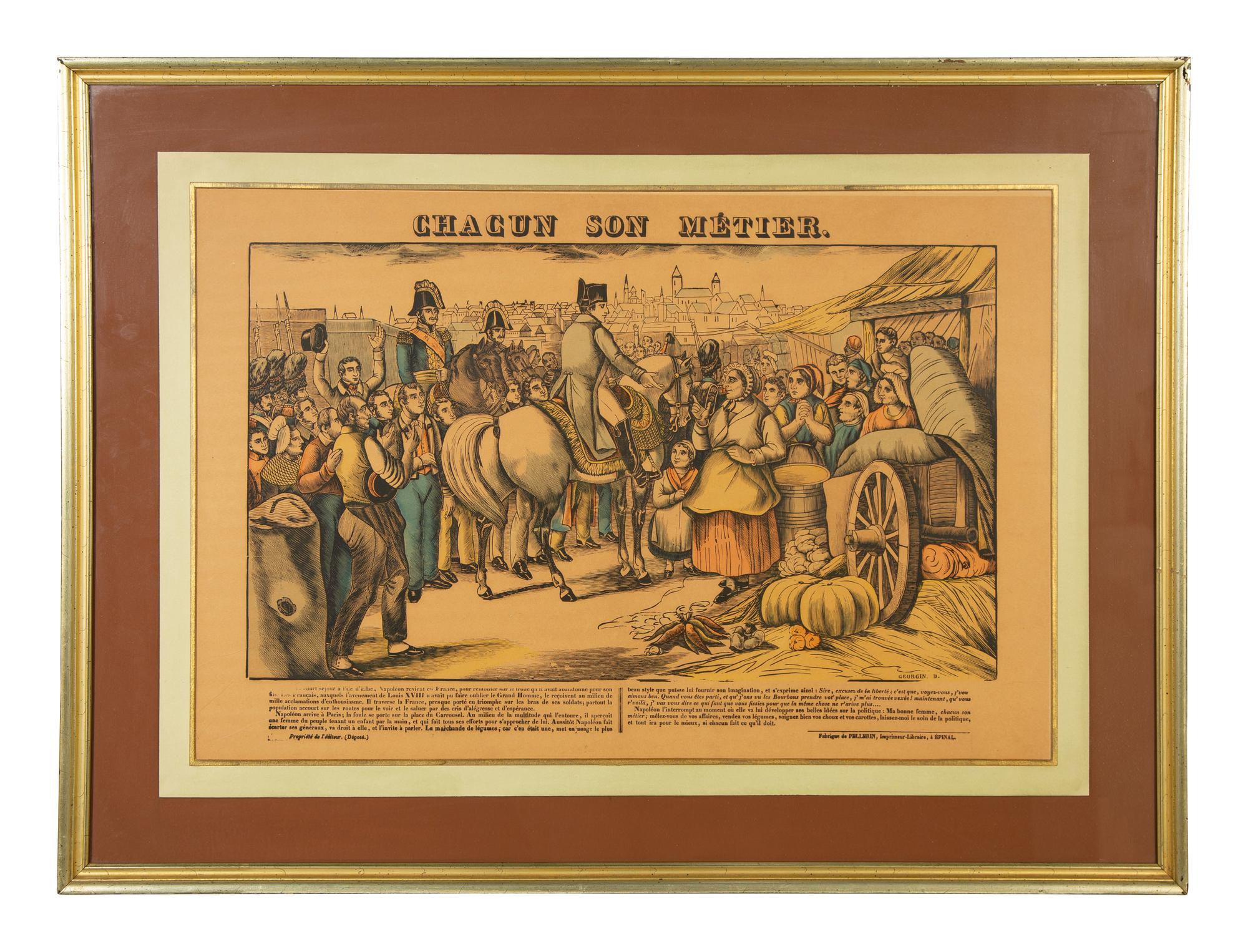 A Set of Five Napoleonic Colored Engravings After François Georgin