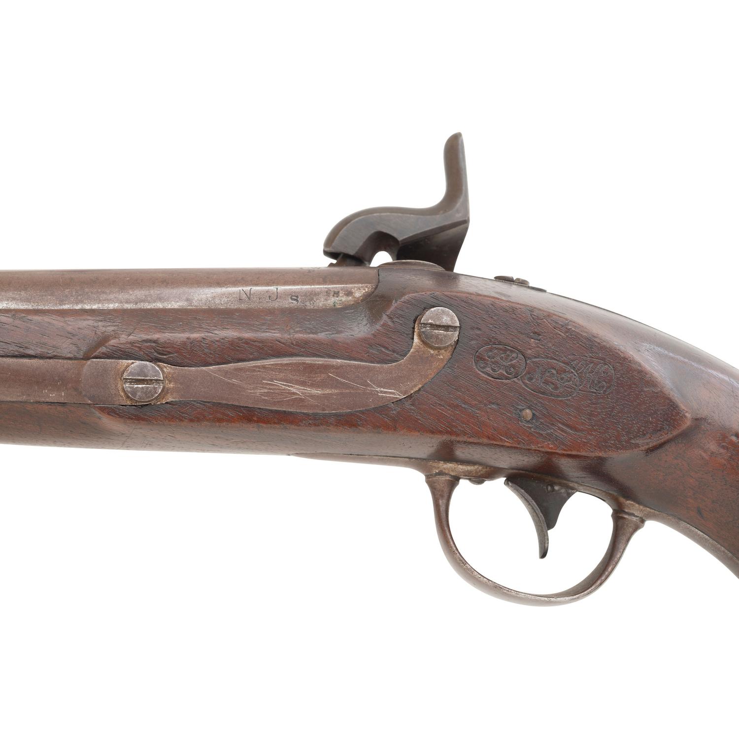 Confederate Style Brazed Bolster Conversion of a New Jersey Surcharged US Model 1836 Pistol