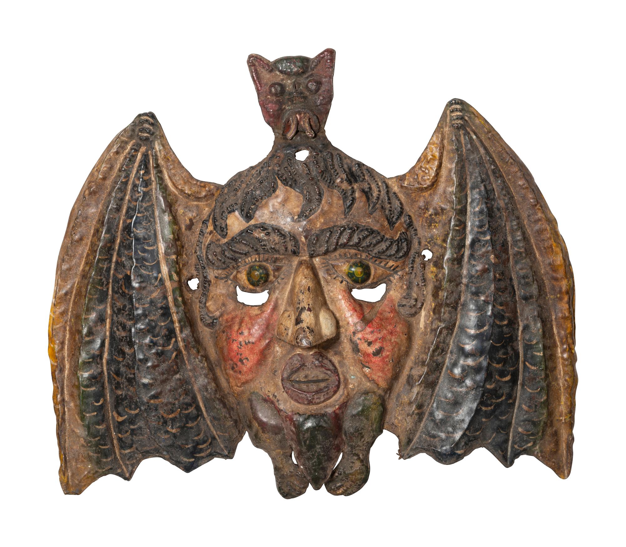 Five Mexican Copper Festival Masks