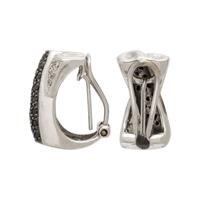 Diamond, Black Diamond, and White Gold Earrings and Ring
