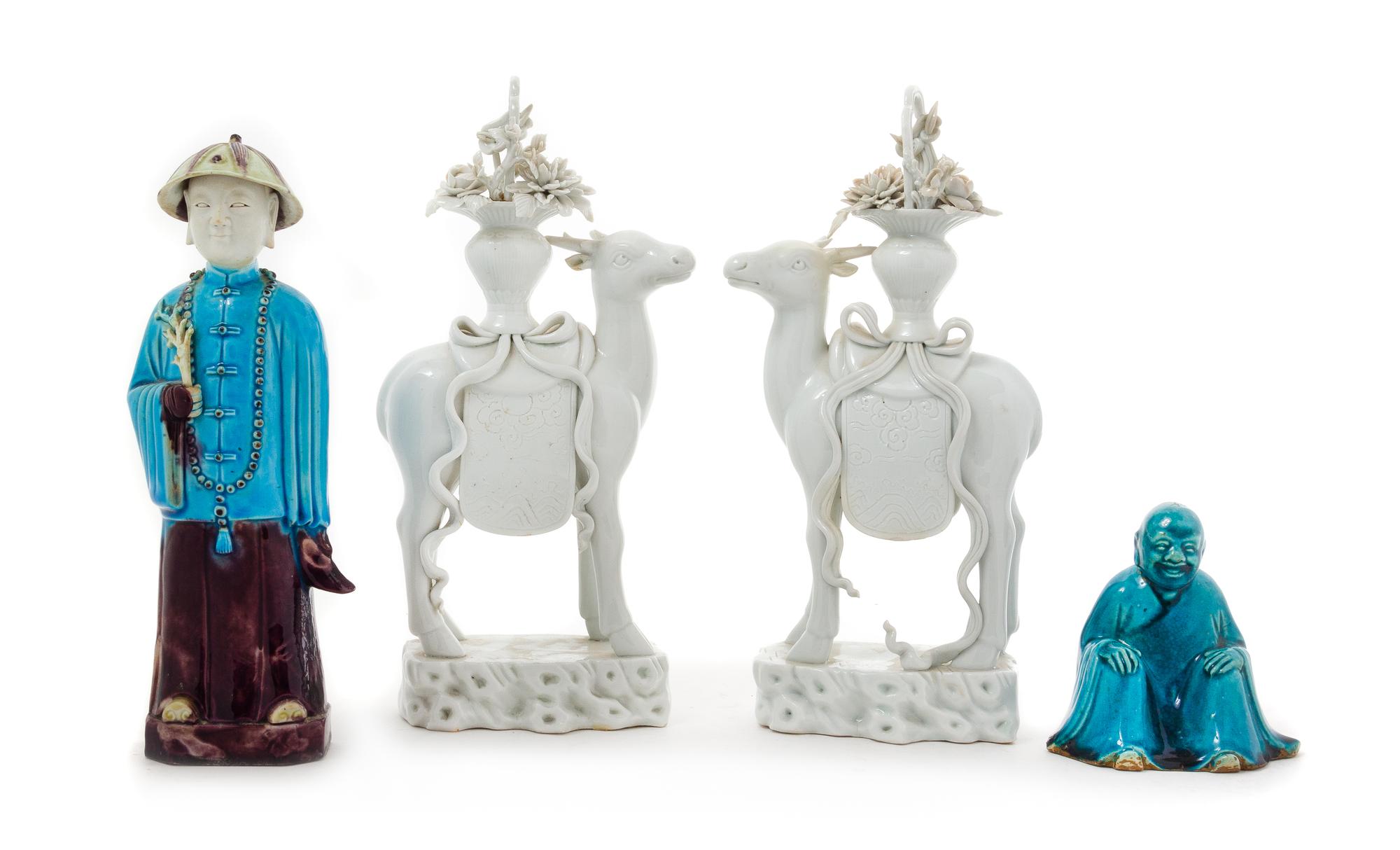 Four Chinese Porcelain Figures Height of the tallest 11 1/2 inches. — QING DYNASTY