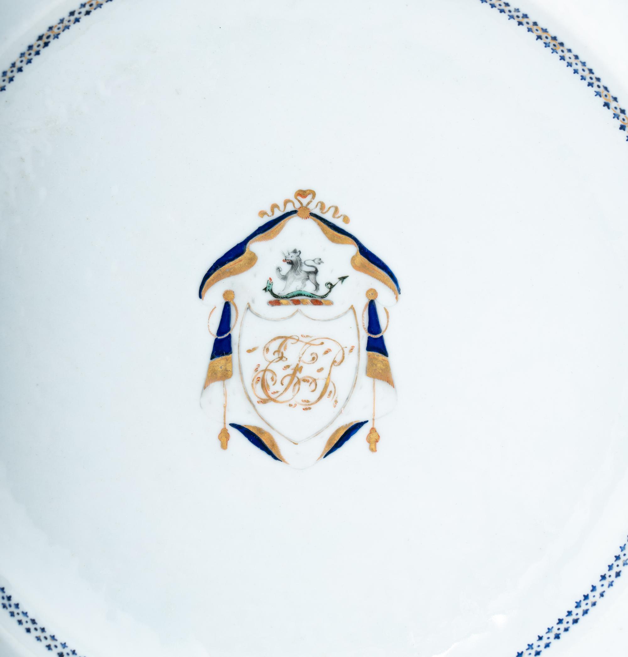 Five Chinese Export Porcelain Plates