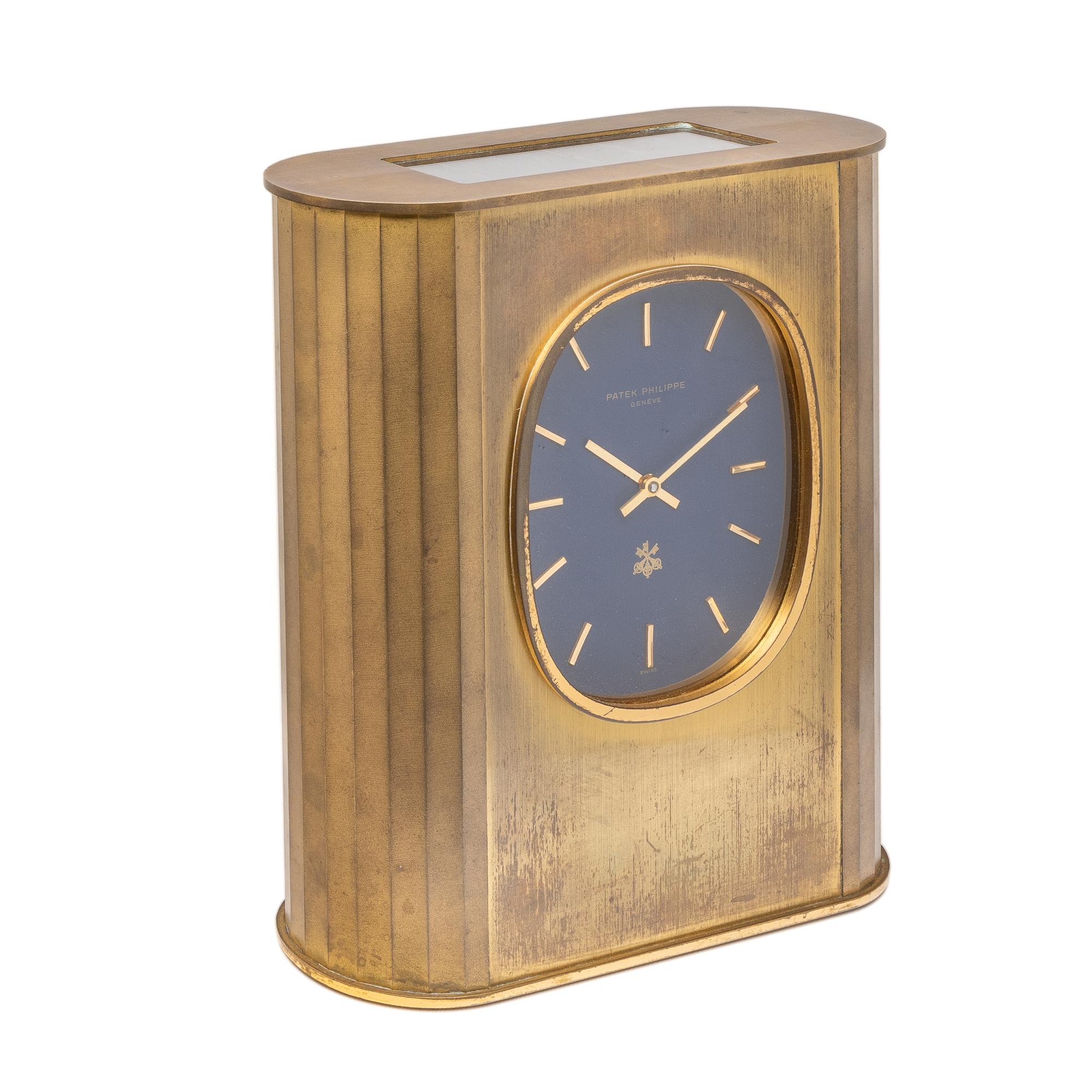 Patek Philippe, Ref. 1505, Brass 'Golden Ellipse' Desk Clock