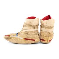 Cheyenne Child's Beaded Hide Moccasins
