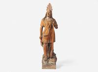 A carved tobacconist figure of the actor Edwin Forrest (1806-1872) in his role as Metamora from "King of the Wampanoags," circa 1860