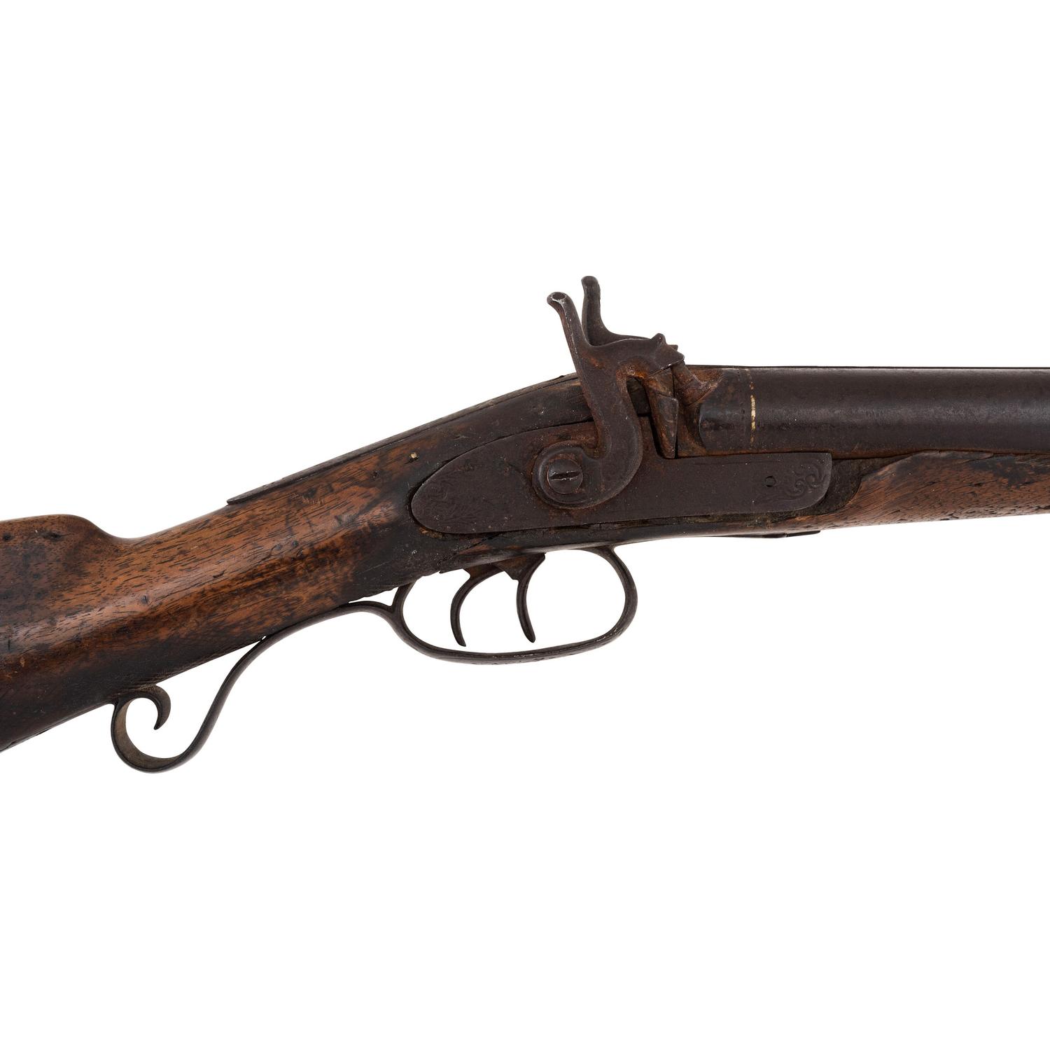 Double Barrel Percussion Shotgun Obtained on the Standing Rock Reservation