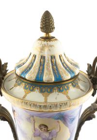 A Gilt Bronze Mounted Sèvres Porcelain Urn