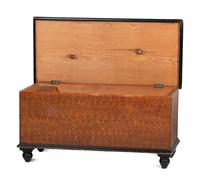A Late Federal Country Red and Yellow Sponge-Decorated Blanket Chest