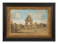 A Set of Five Colored Engravings of Views of China, After Augustin Heckel