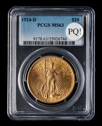 A United States 1924-D St. Gaudens $20 Gold Coin