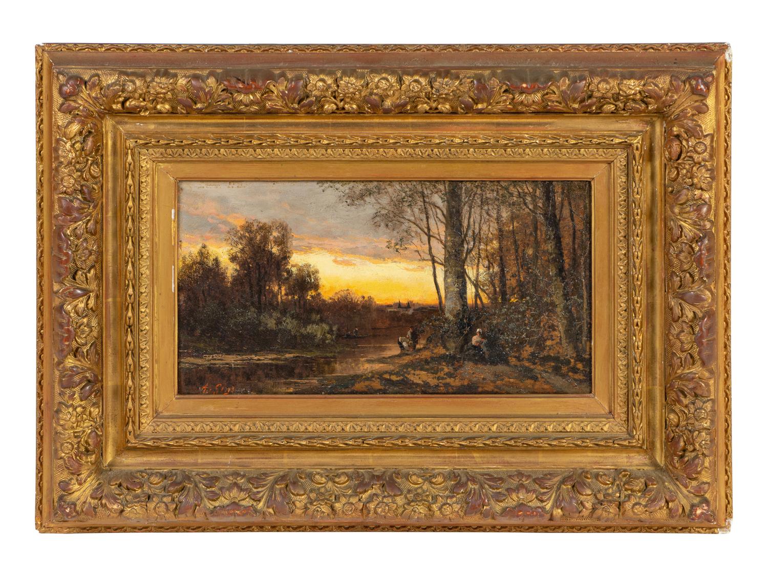Figures in a Landscape at Sunset