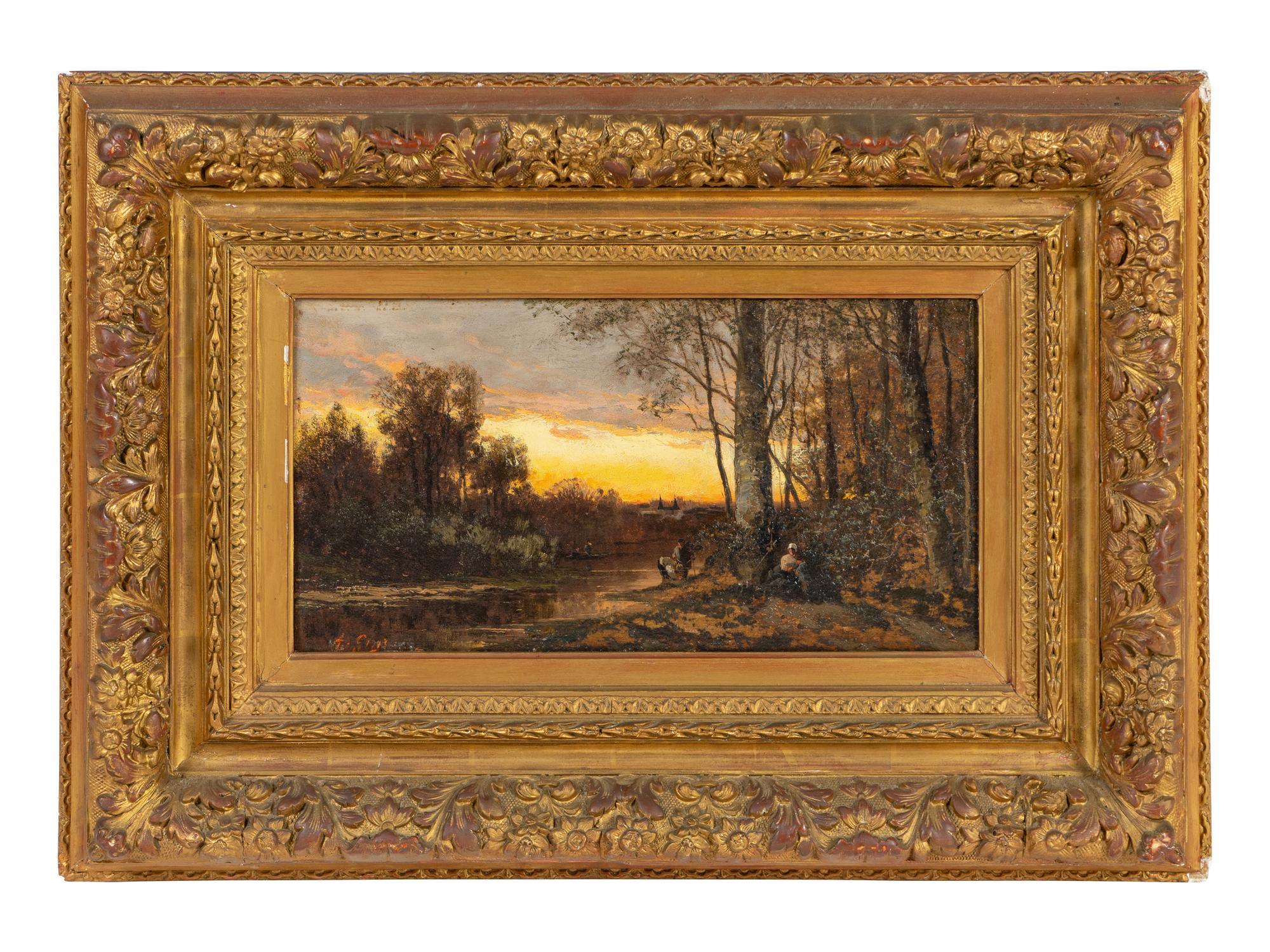 Figures in a Landscape at Sunset
