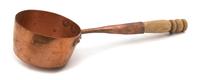 A Hand Hammered Solid Copper Pot Length over handle 21 1/2 inches. — 19TH CENTURY