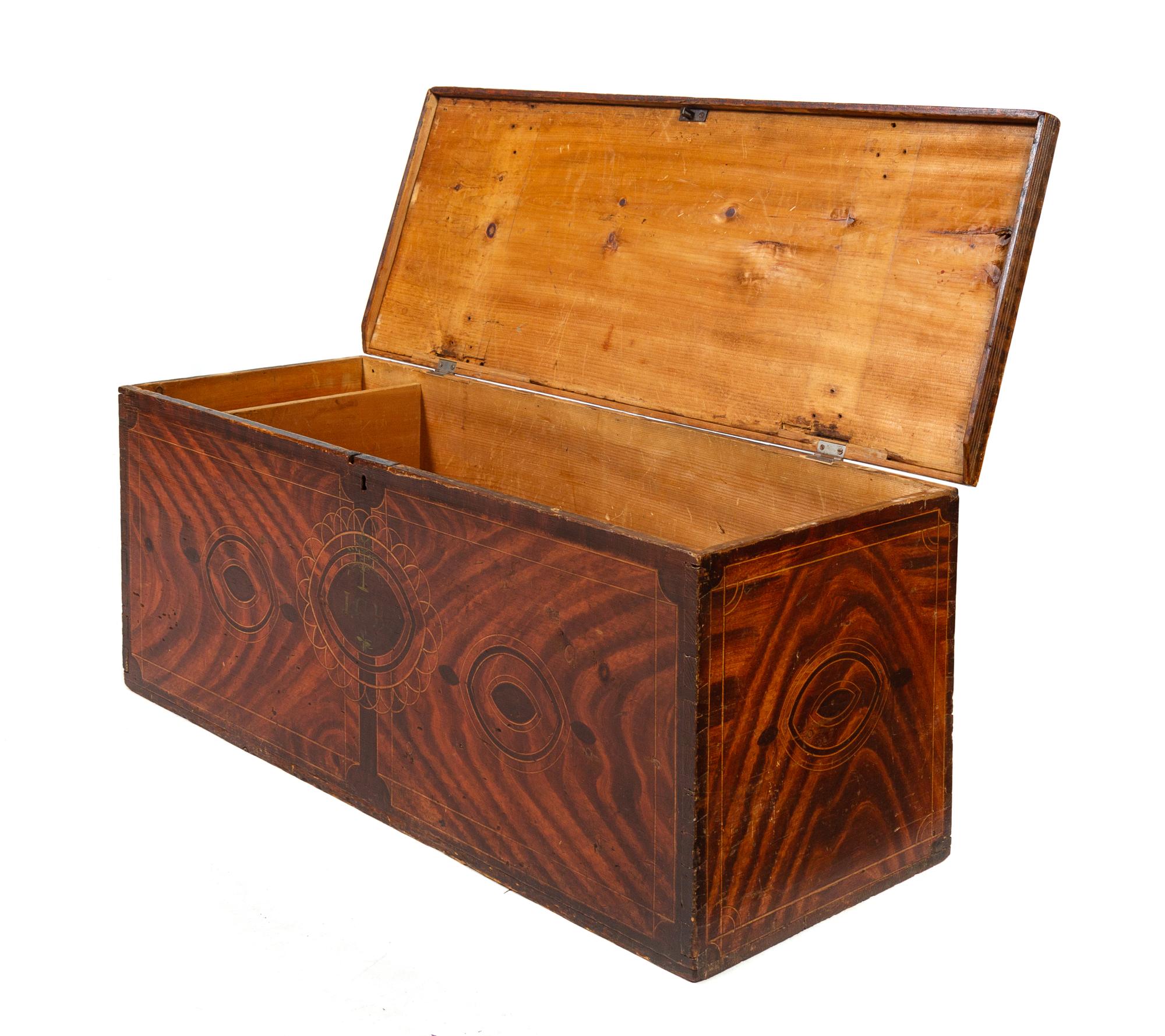 A Federal Grain-Painted Pine Blanket Chest