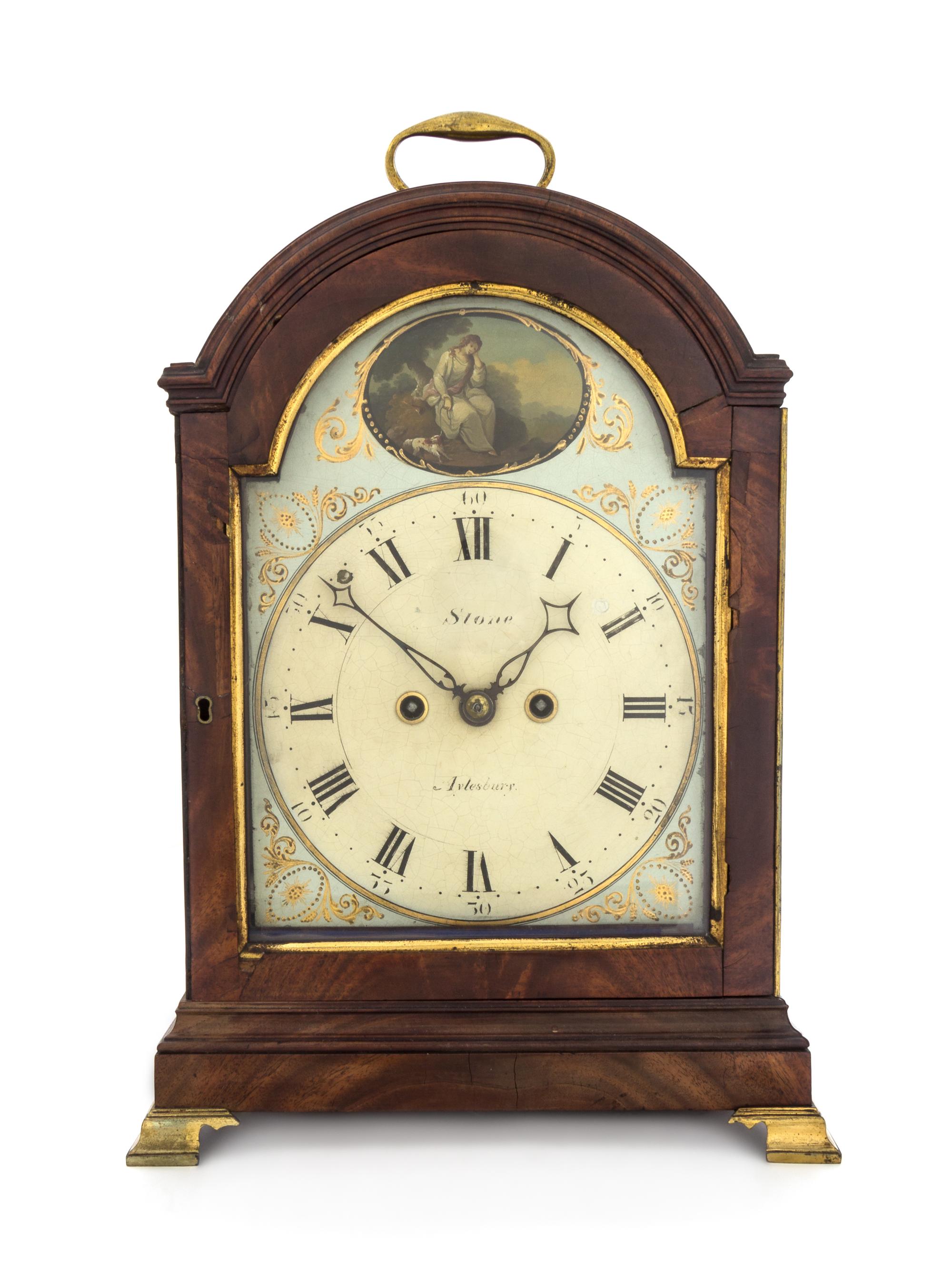 A George III Mahogany Bracket Clock Height 16 3/4 inches. — JOHN STONE, AYLESBURY, LATE 18TH CENTURY