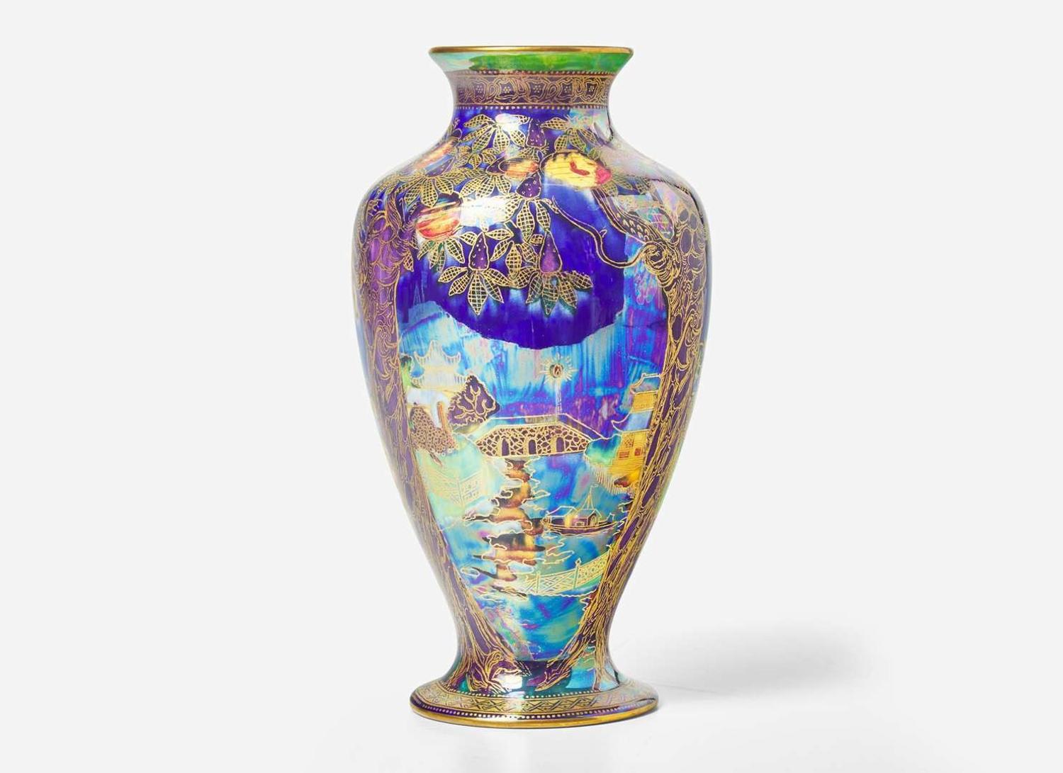 A Daisy Makeig-Jones Decorated Wedgwood Fairyland Lustre "Willow" Vase, UK, circa 1925