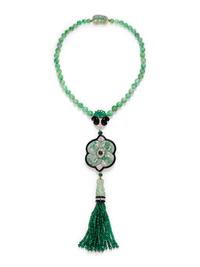 JADE, EMERALD, ONYX AND DIAMOND CONVERTIBLE NECKLACE