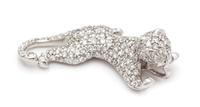 An 18 Karat White Gold and Diamond Feline Pendant, 2.90 dwts.