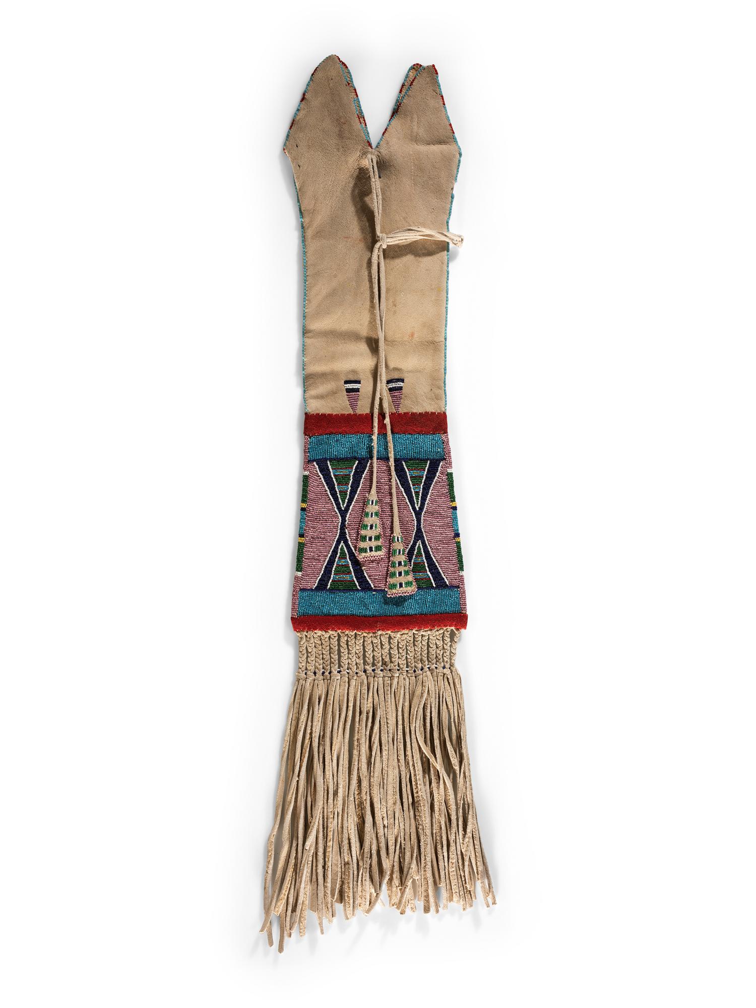 Crow Beaded Hide Tobacco Bag
