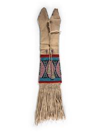 Crow Beaded Hide Tobacco Bag