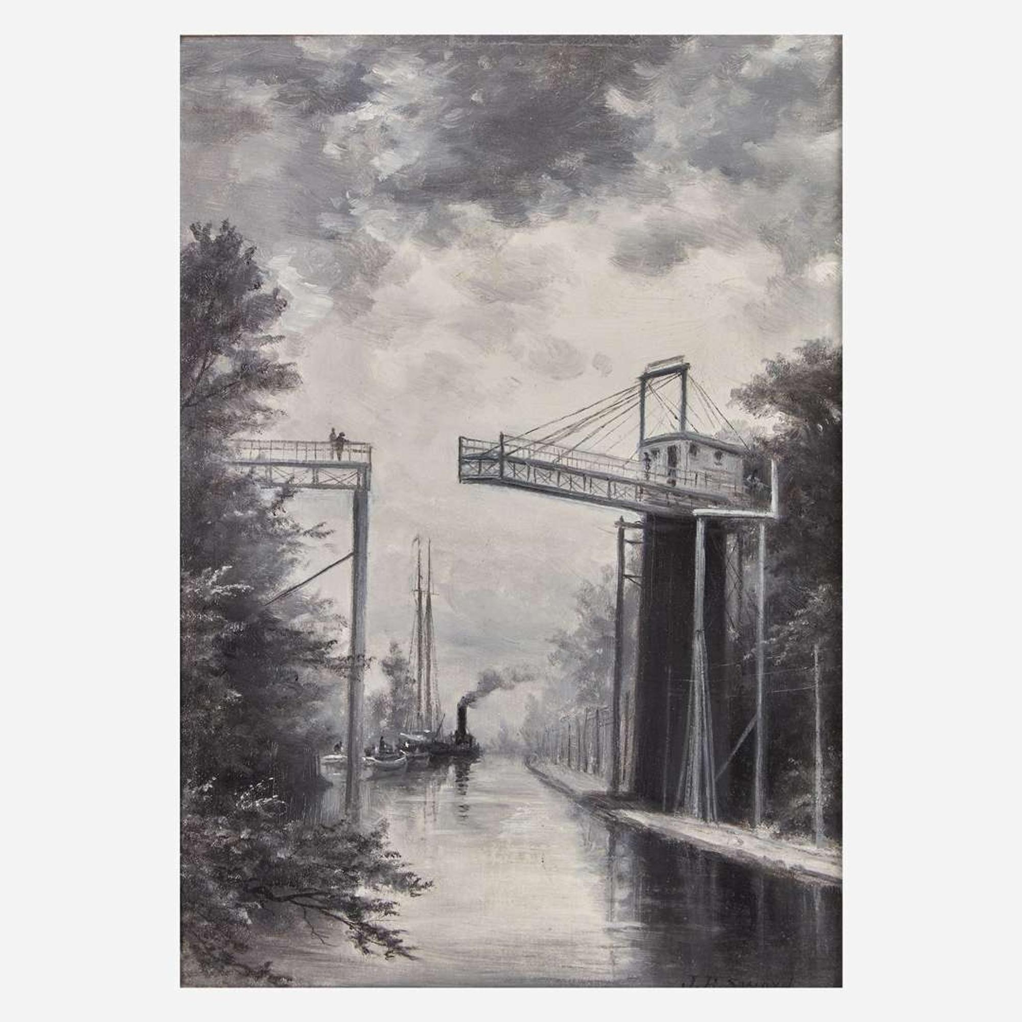 James Brade Sword (American, 1839-1915) Delaware Canal Bridge