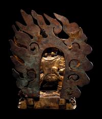 A Sino-Tibetan Gilt Bronze Figure of Hayagriva