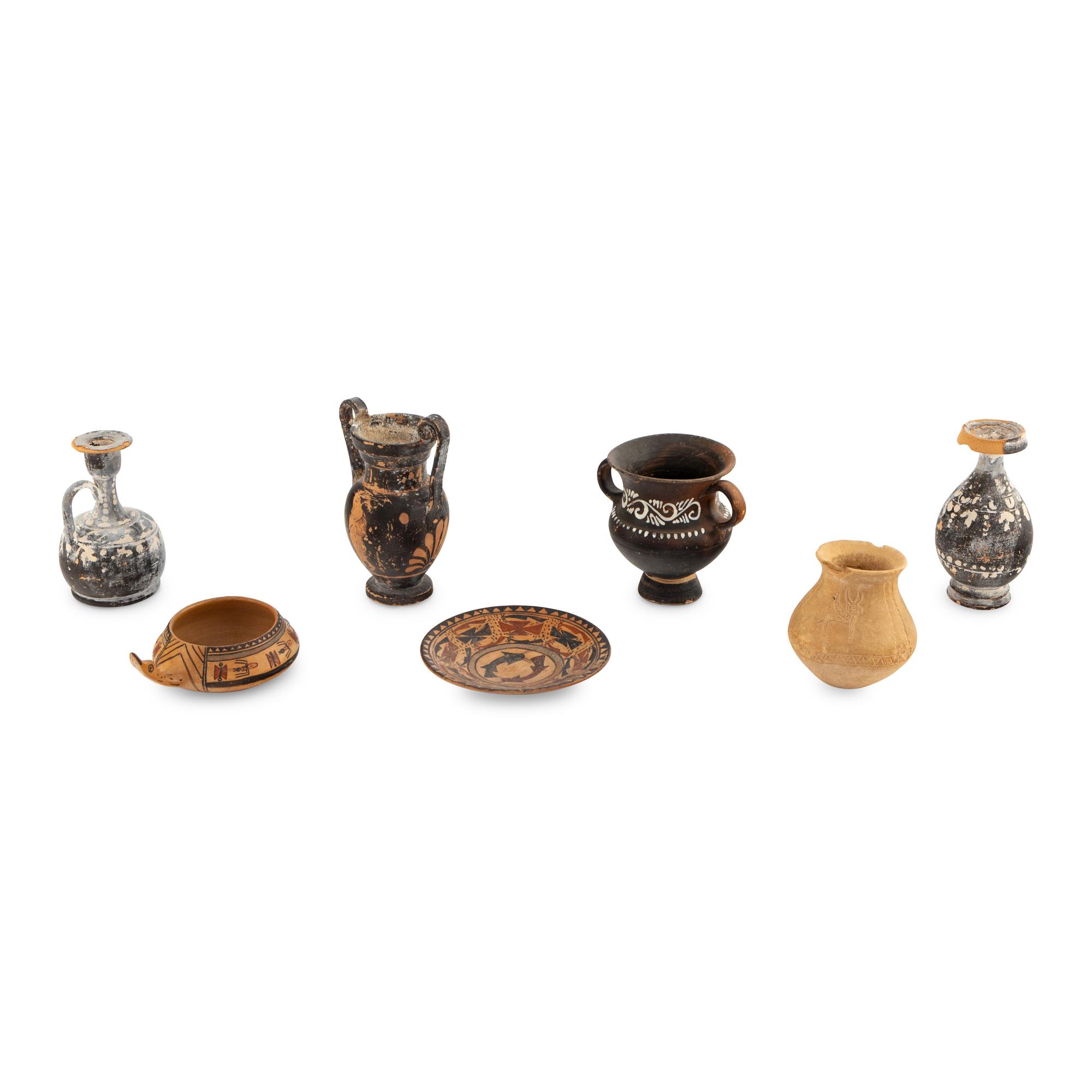 Seven Ancient Style Terracotta Vessels