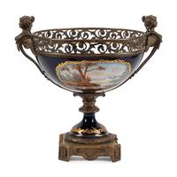 A Gilt Bronze Mounted Sèvres Style Porcelain Center Bowl