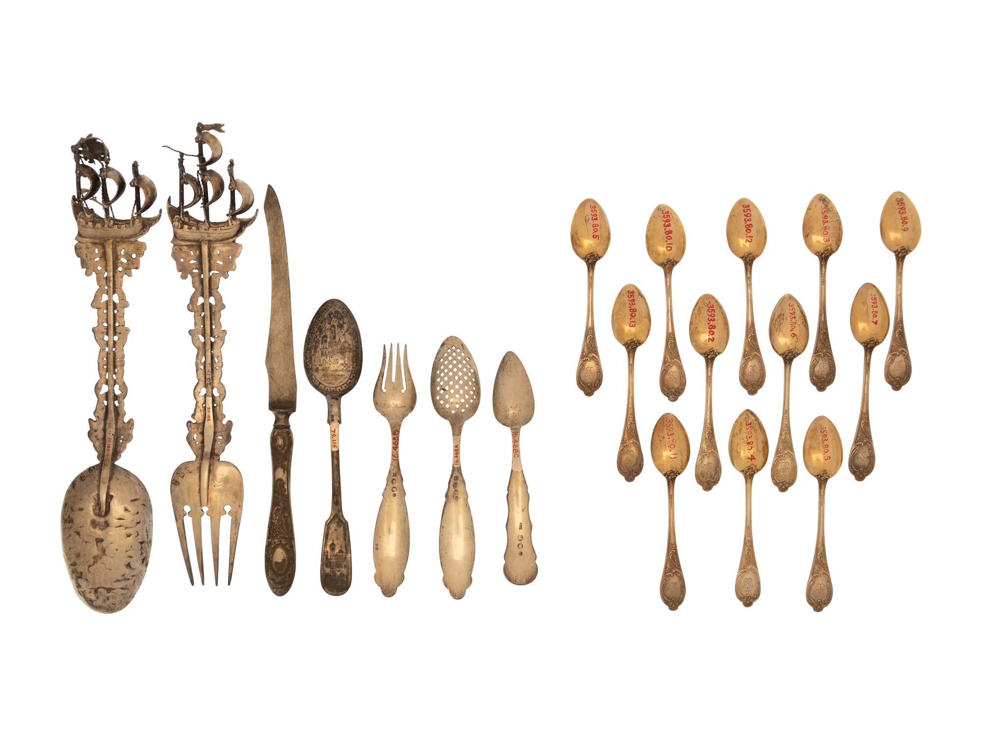 A Group of Continental Silver Flatware Articles