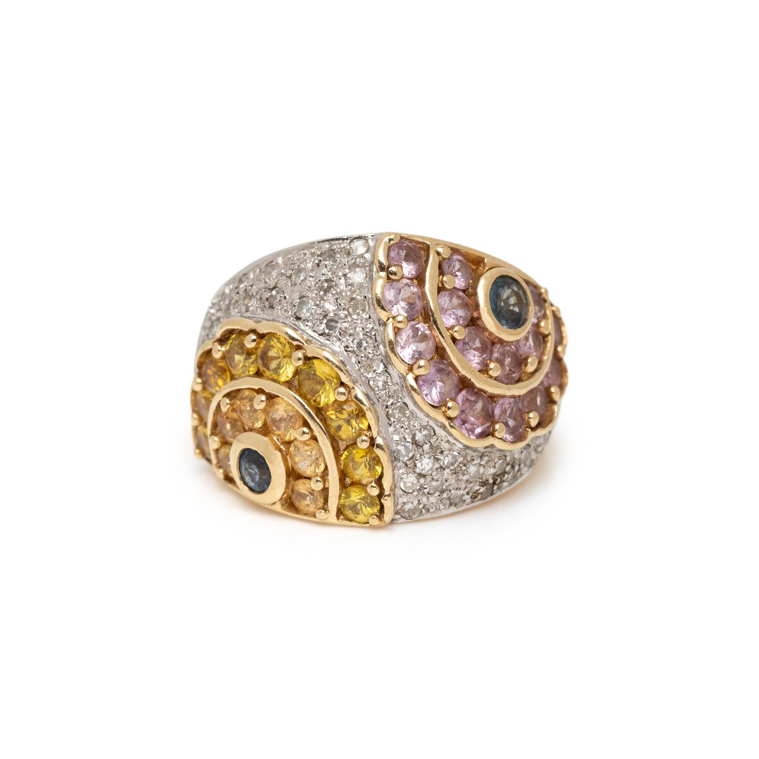 MULTICOLOR SAPPHIRE, DIAMOND, AND YELLOW GOLD SUITE