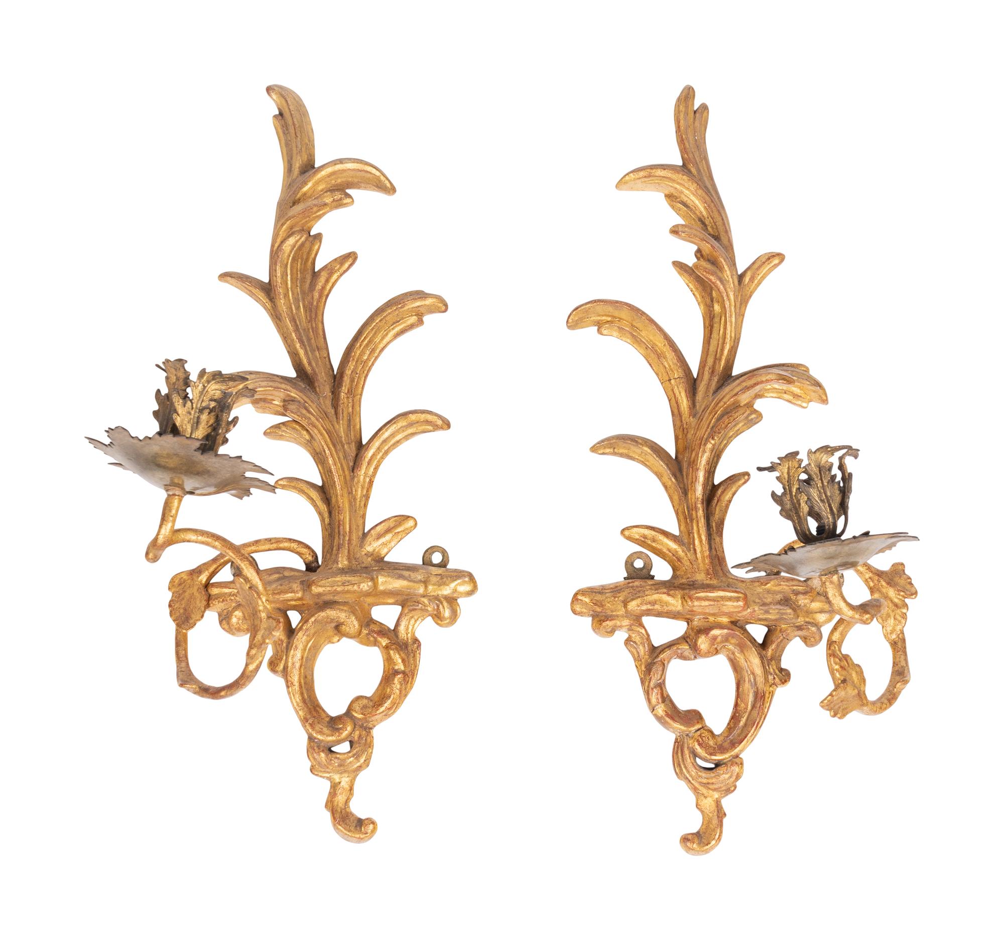 A Pair of George II Giltwood Sconces
