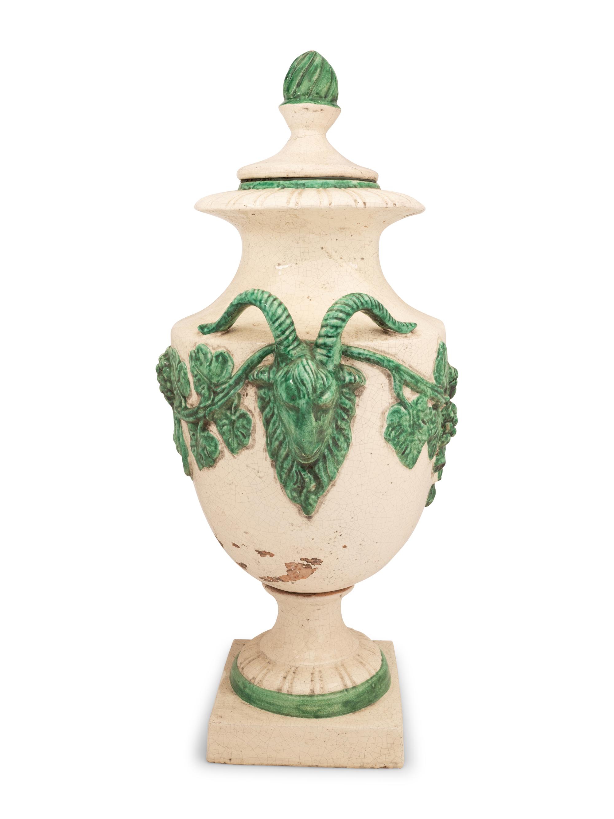 A Continental Ceramic Urn