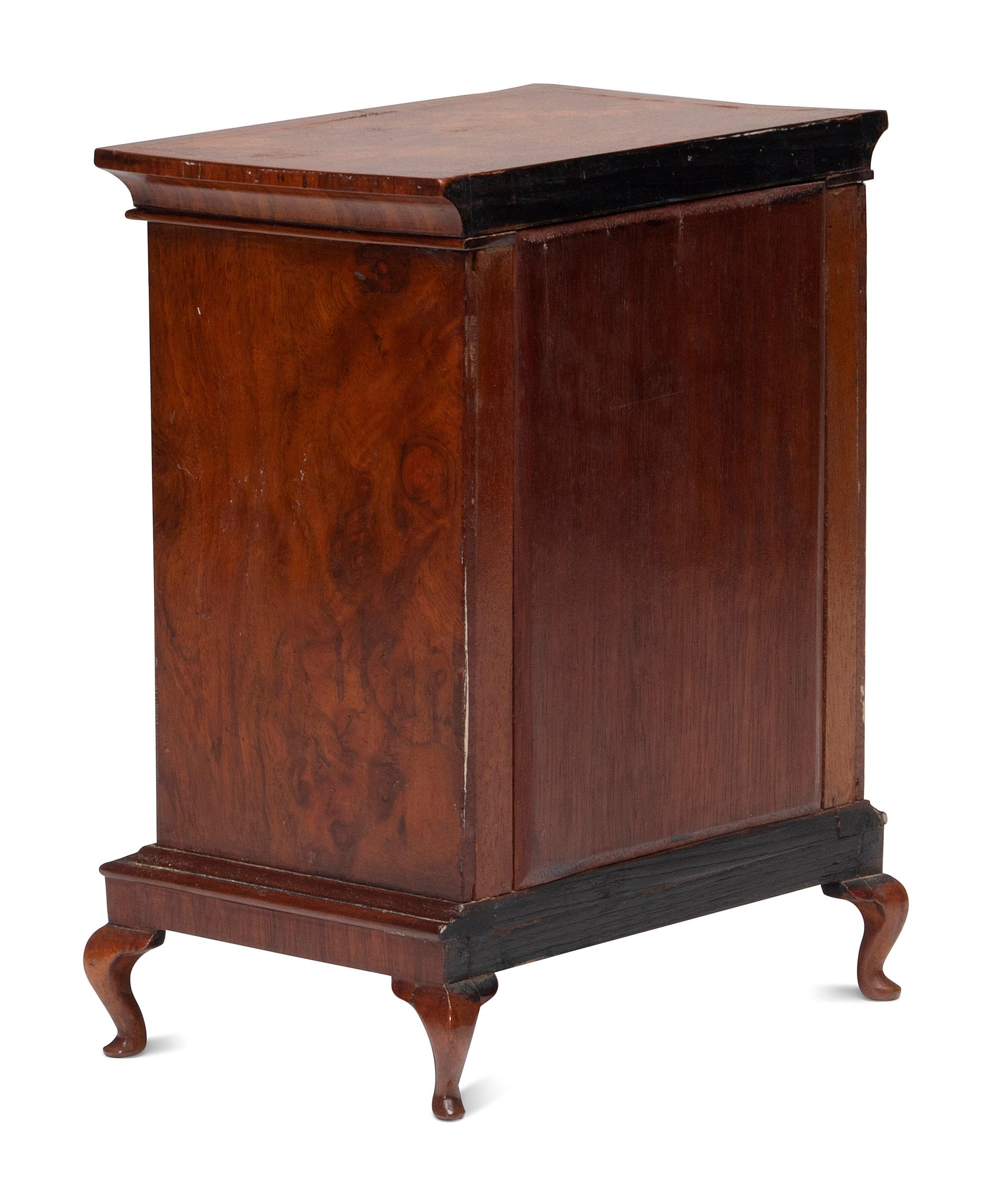 A Diminutive Queen Anne Style Walnut Chest on Stand
