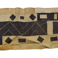 A Hand Woven Kuba Cloth 136" W x 18" H — Democratic Republic of the Congo, Mid-20th Century