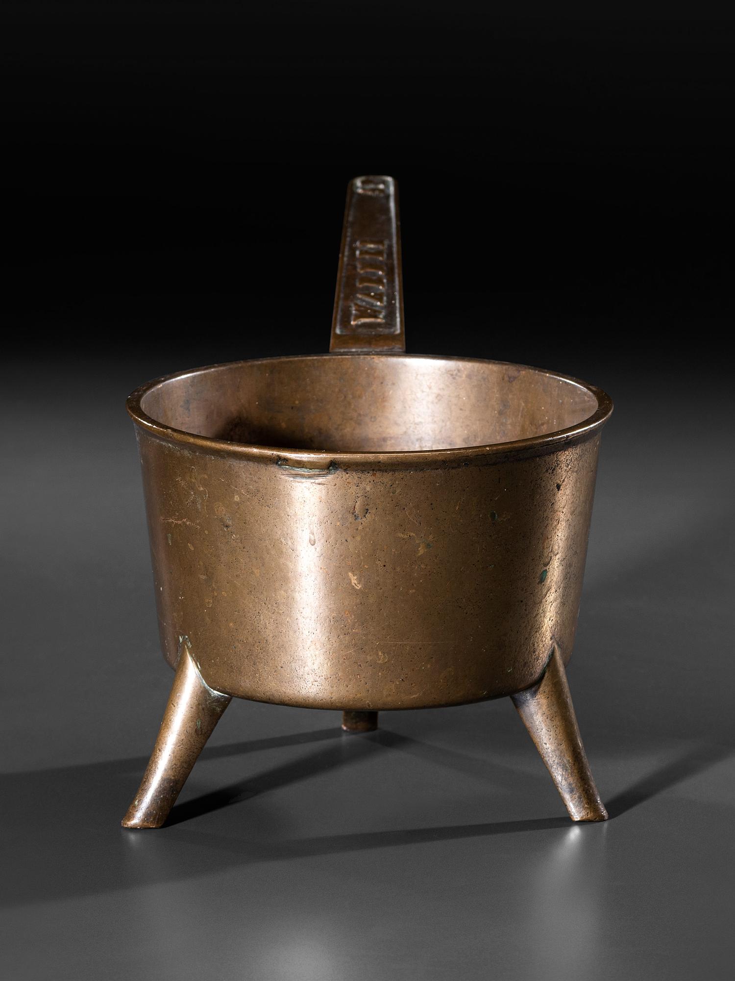 A Georgian Bell Metal Trifid Foot Posnet and a Maritime Bell