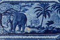 Three Blue Staffordshire Platters