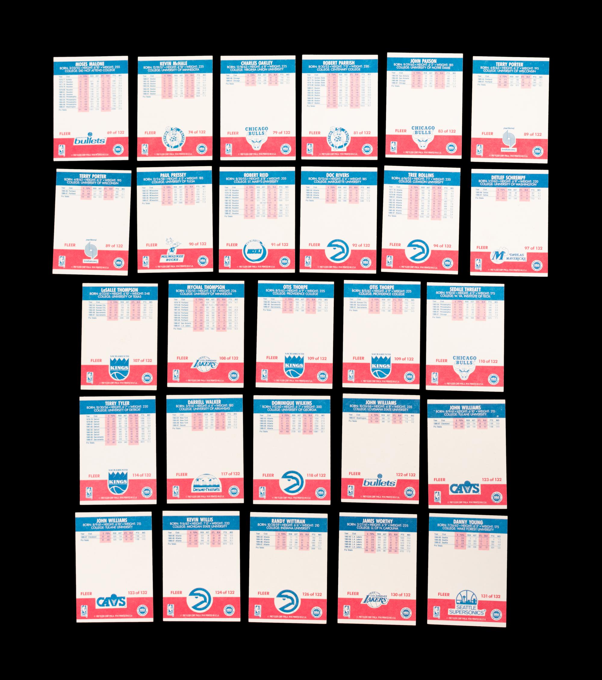A Group of 95 1980s and 1990s Basketball Cards and Stickers Including Multiple Stars, Rookies and Michael Jordan Issues,