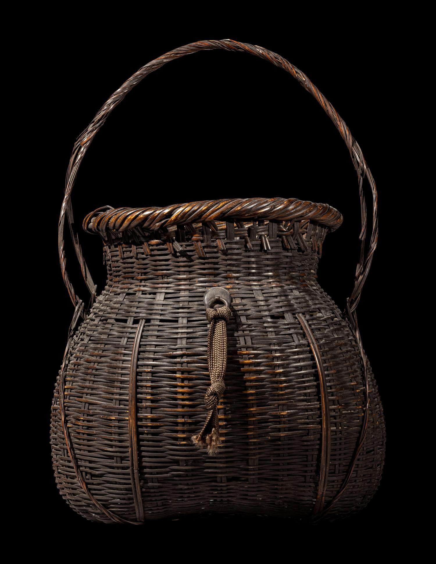A Japanese Ikebana Bamboo Basket
