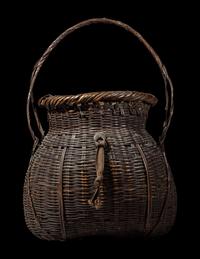 A Japanese Ikebana Bamboo Basket