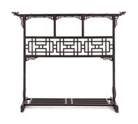 A Chinese Brown Lacquered Softwood Cloth Rack