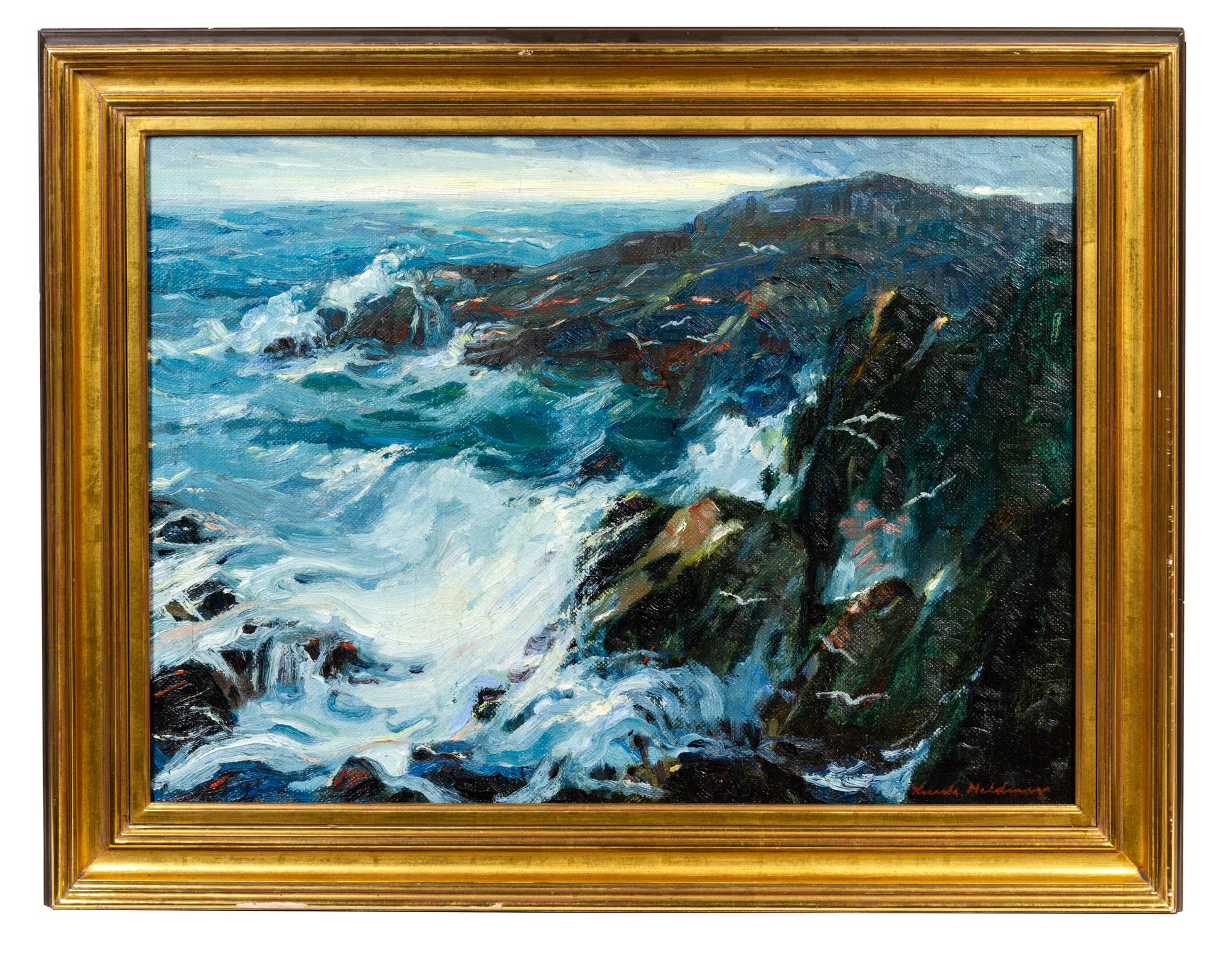 Knute Heldner, (Swedish/American, 1877-1952), Waves on the Shore