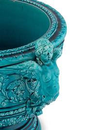 A Continental Turquoise Glazed Earthenware Jardinière