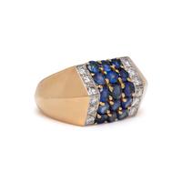 CARTIER, GOLD, SAPPHIRE, AND DIAMOND RING