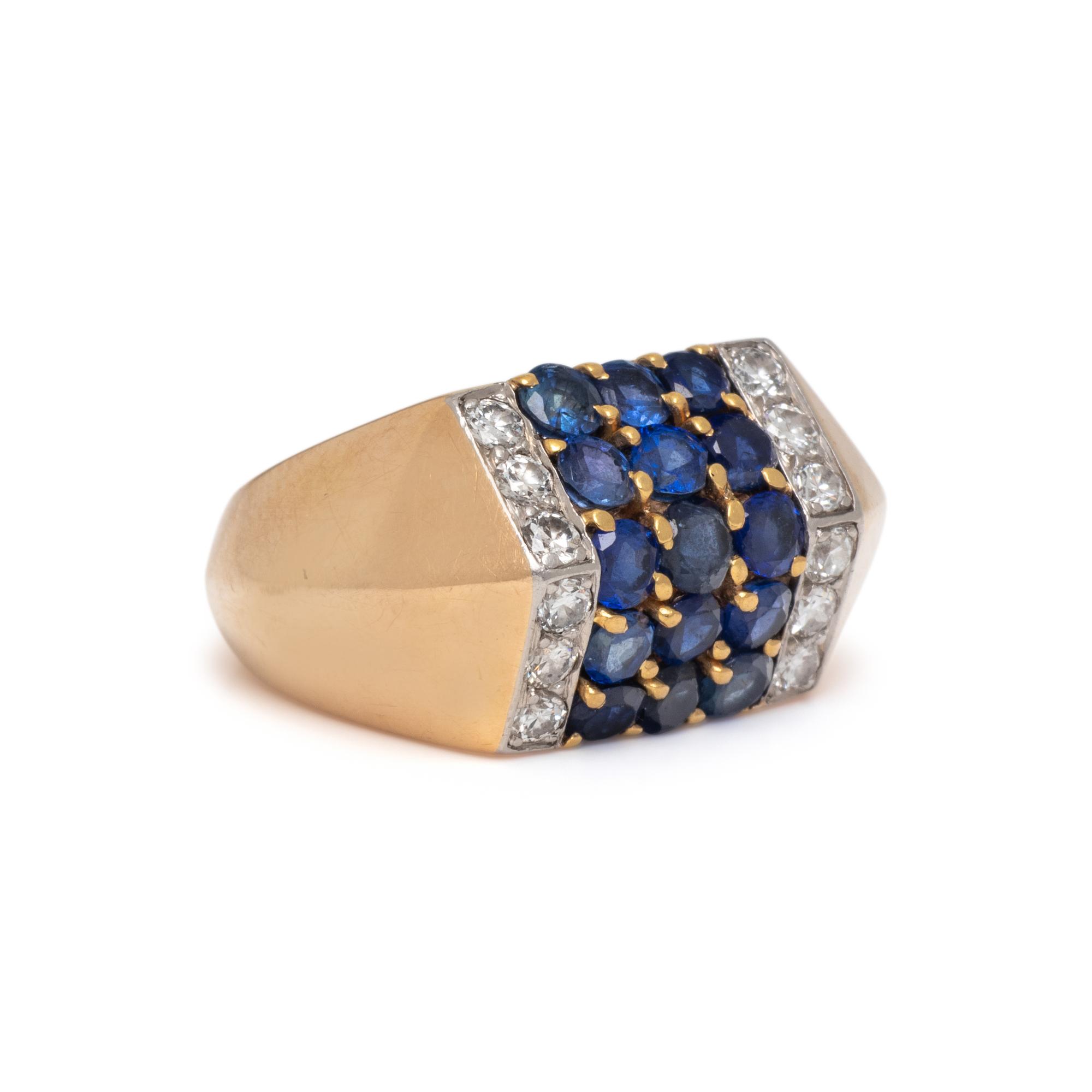 CARTIER, GOLD, SAPPHIRE, AND DIAMOND RING