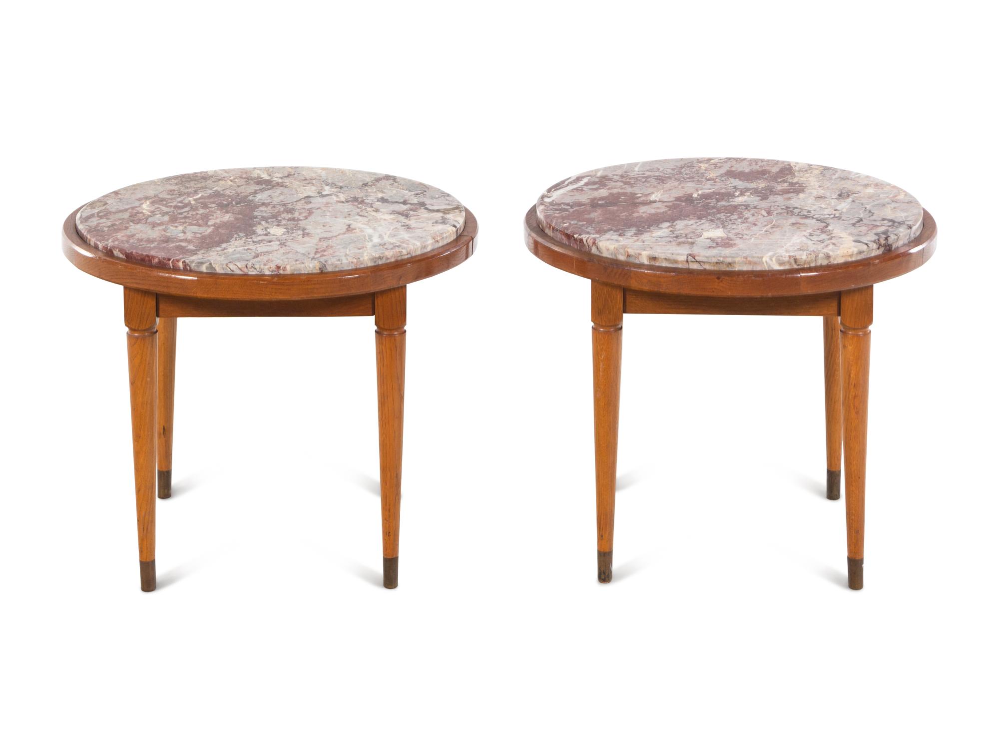 A Pair of Modernist Marble-Top Tables